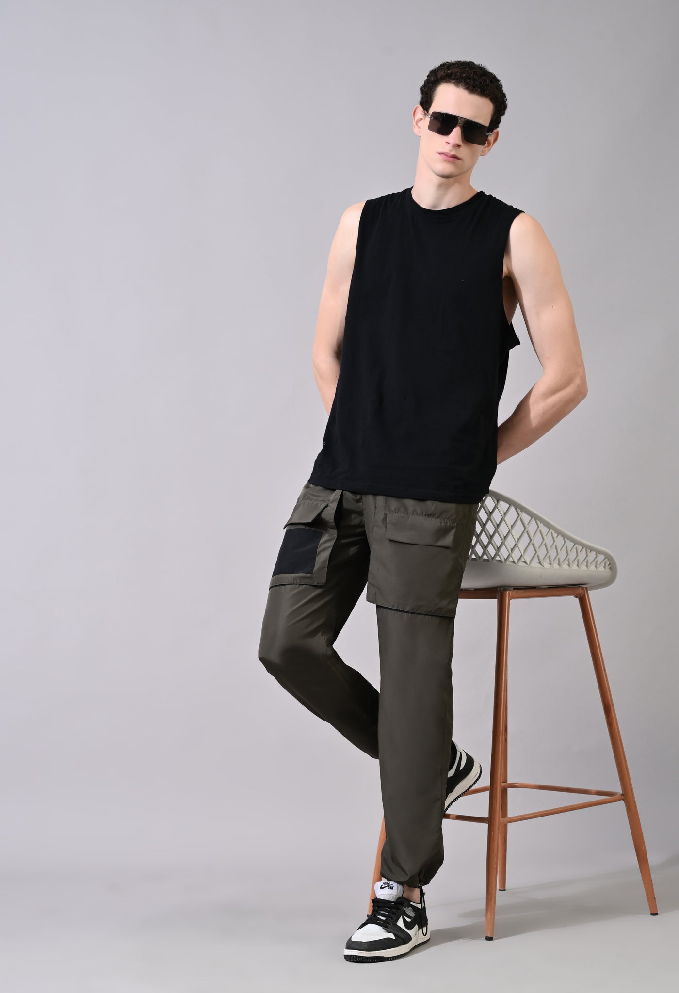 Black Patch Olive Cargo Pants