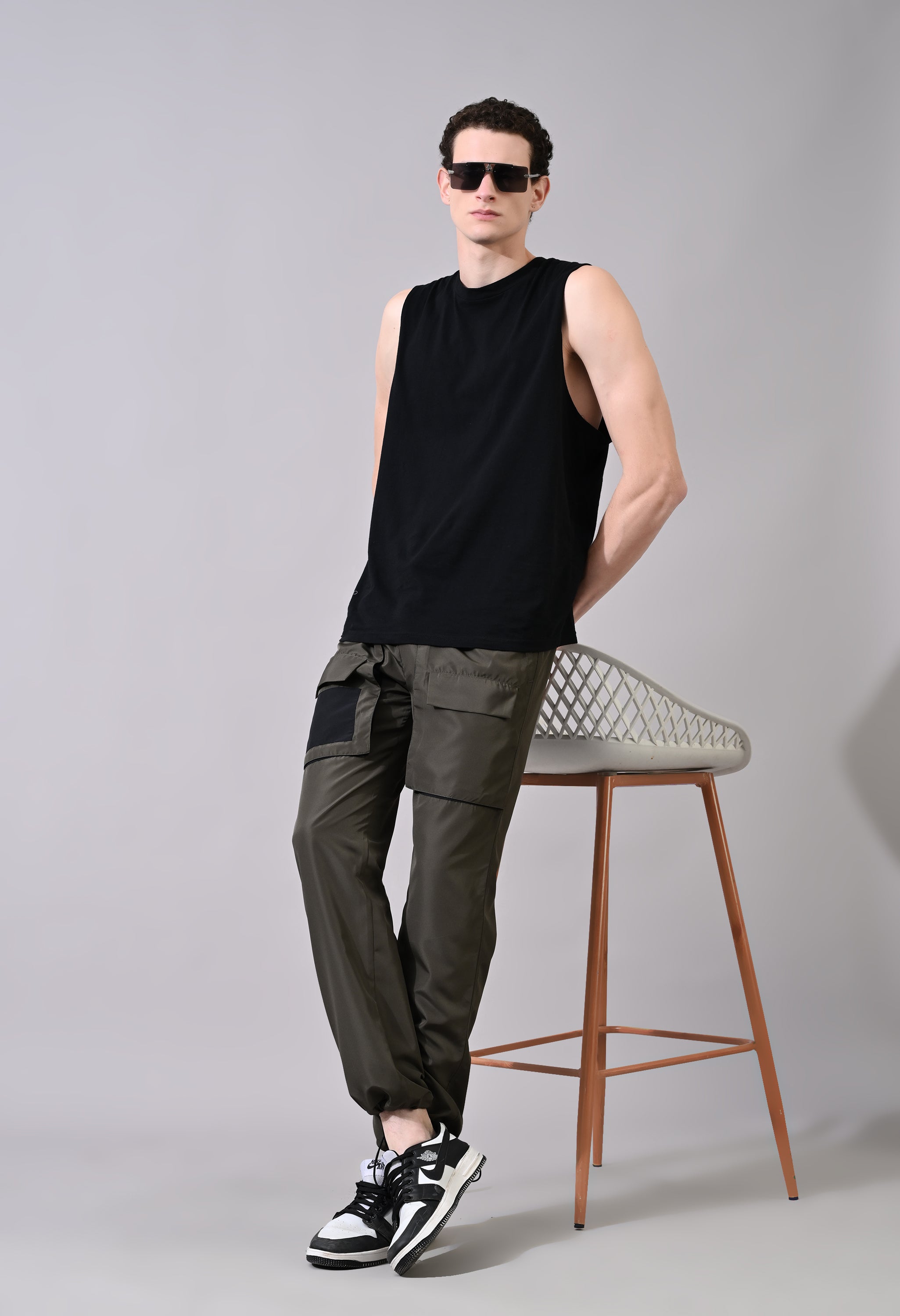 Black Patch Olive Cargo Pants