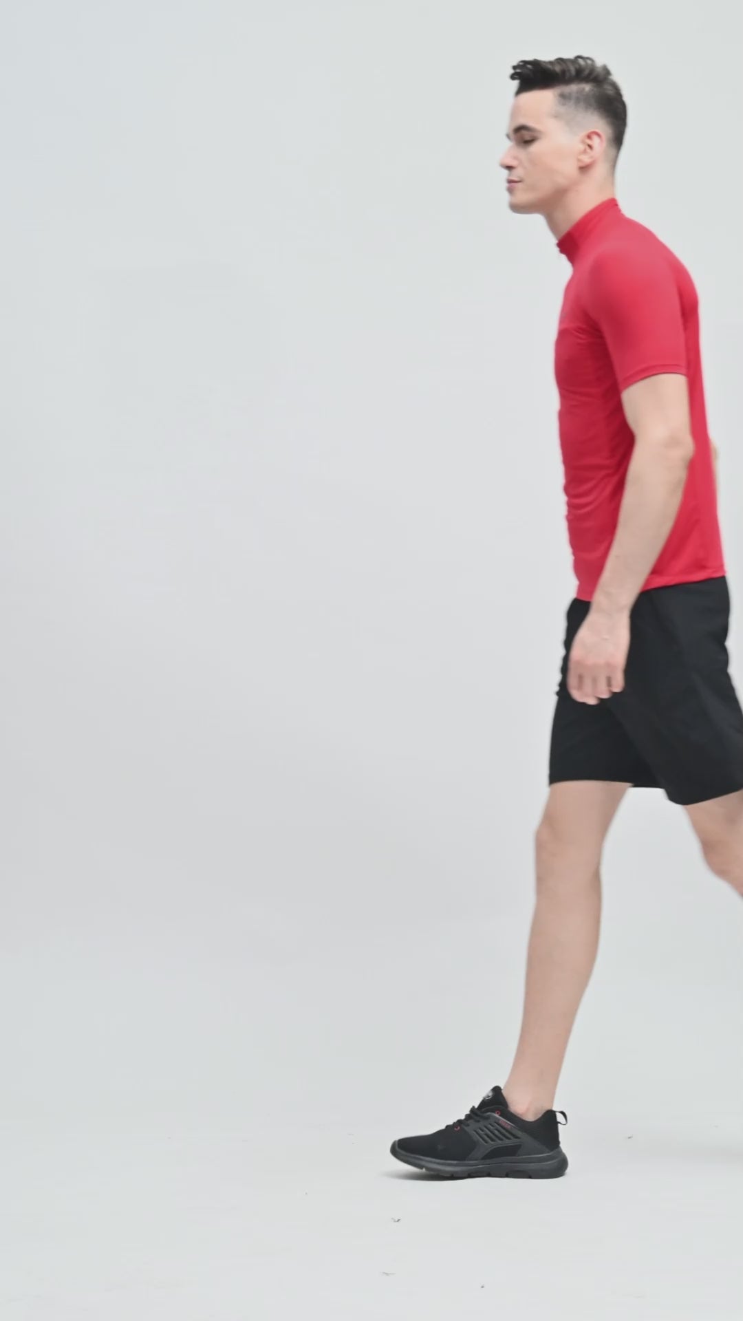 Crimson Red Flux Fit Zipper T-Shirt