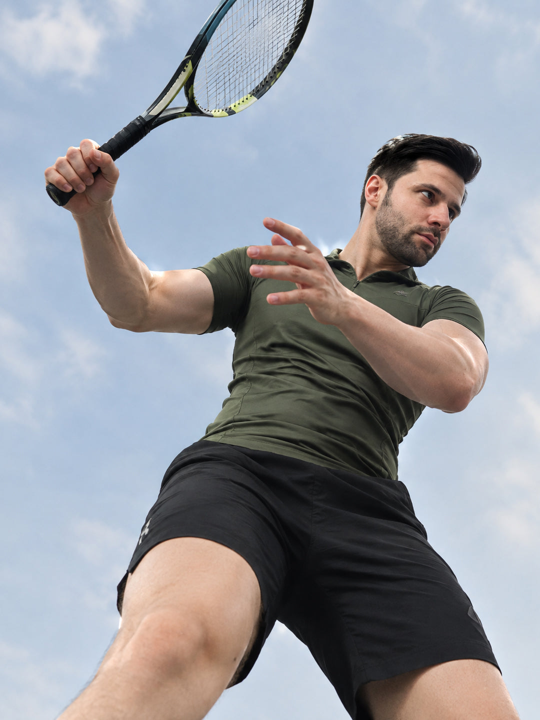 Olive Flux FIt Zipper T-Shirt