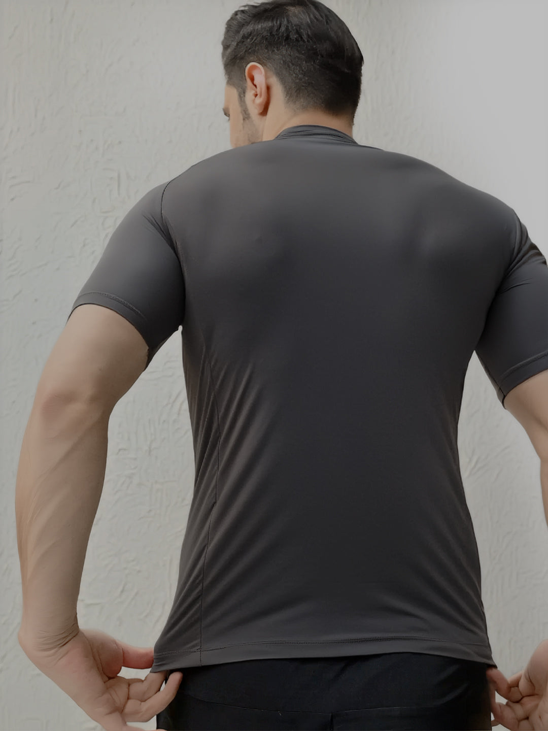 Charcoal Flux Fit Zipper T-Shirt