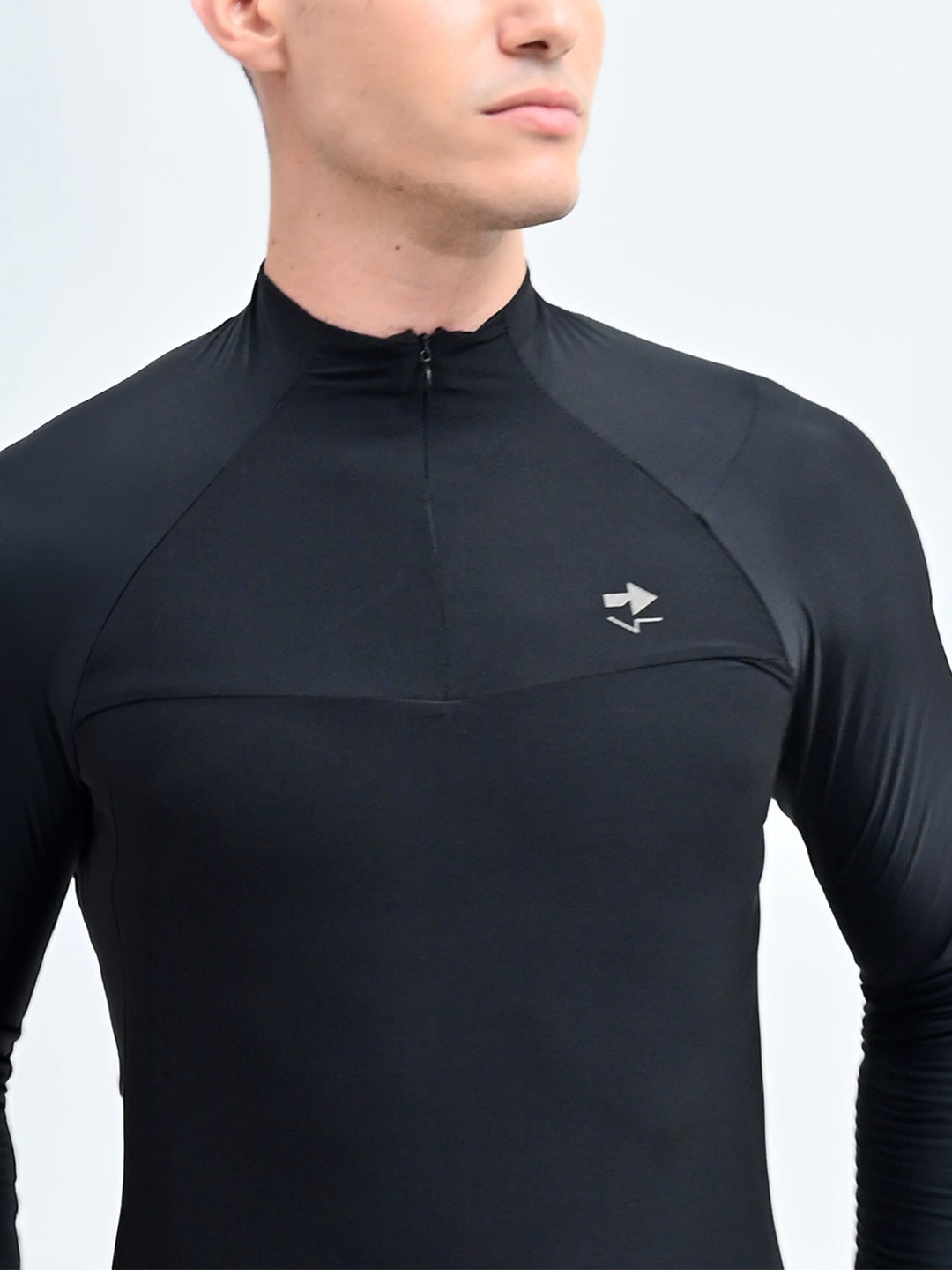 Black Flux Fit Zipper T-Shirt