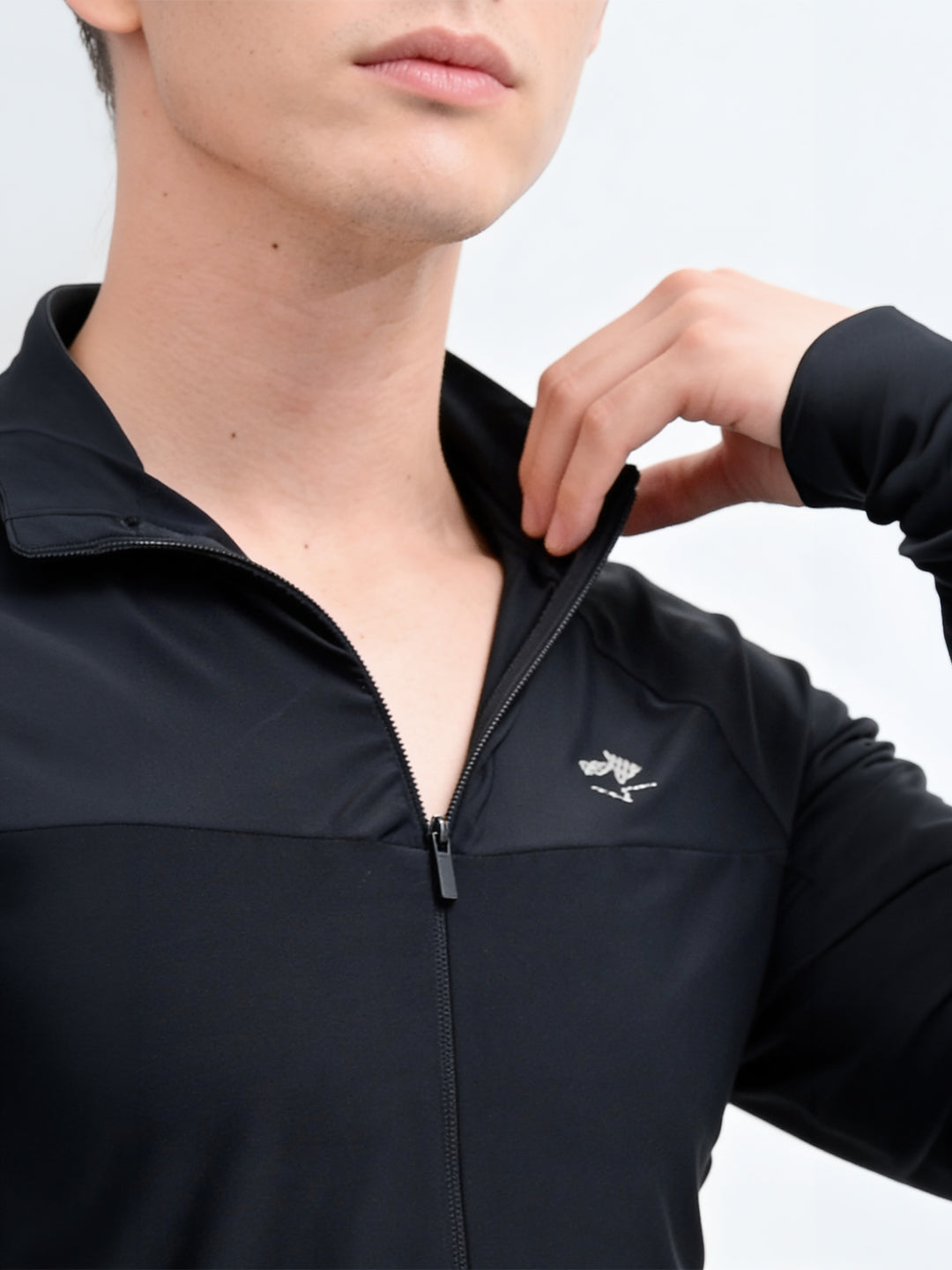 Black Flux Fit Zipper T-Shirt