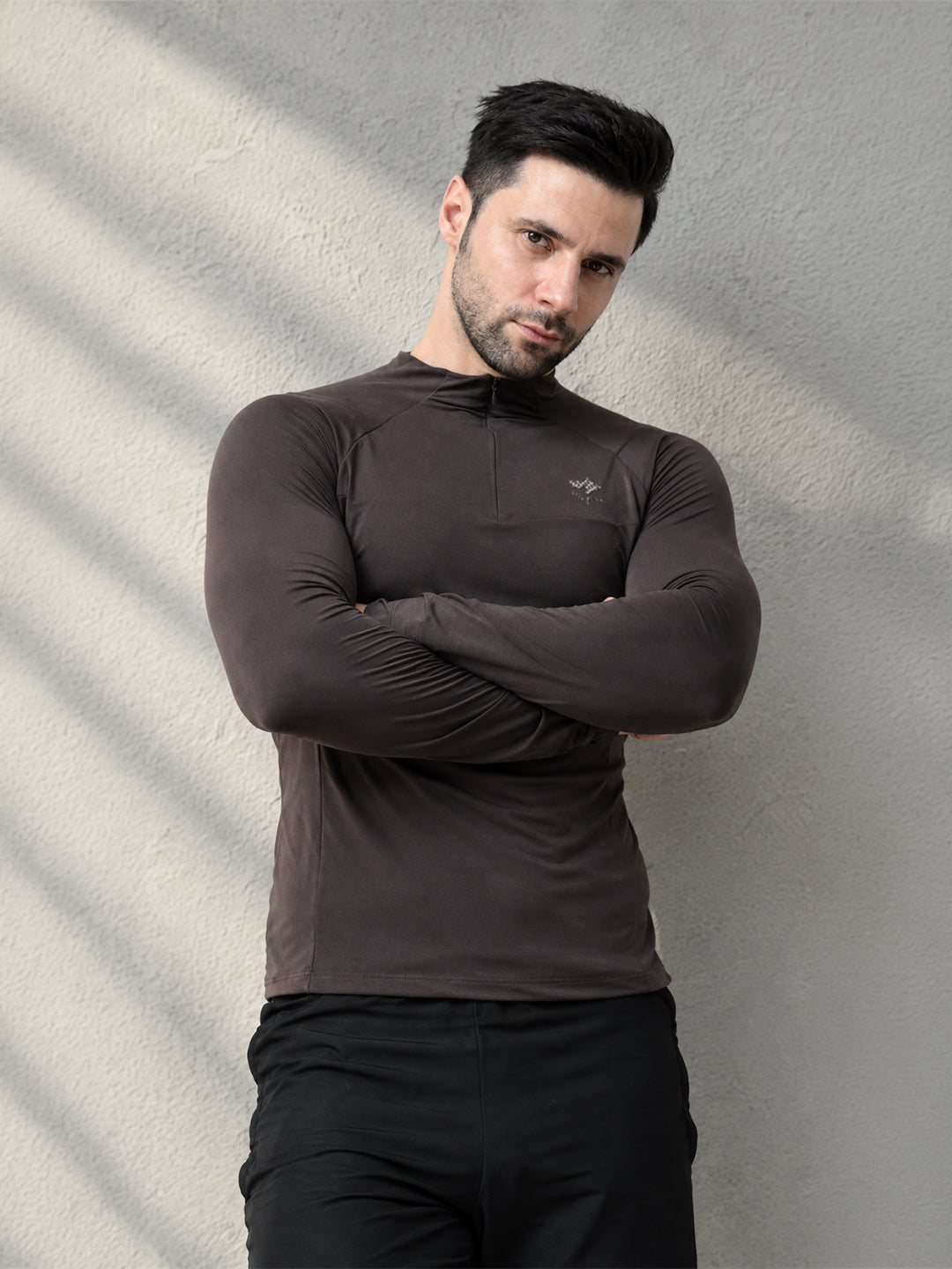 Espresso Flux Fit Zipper T-Shirt