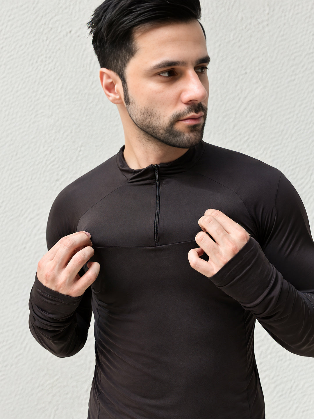 Espresso Flux Fit Zipper T-Shirt