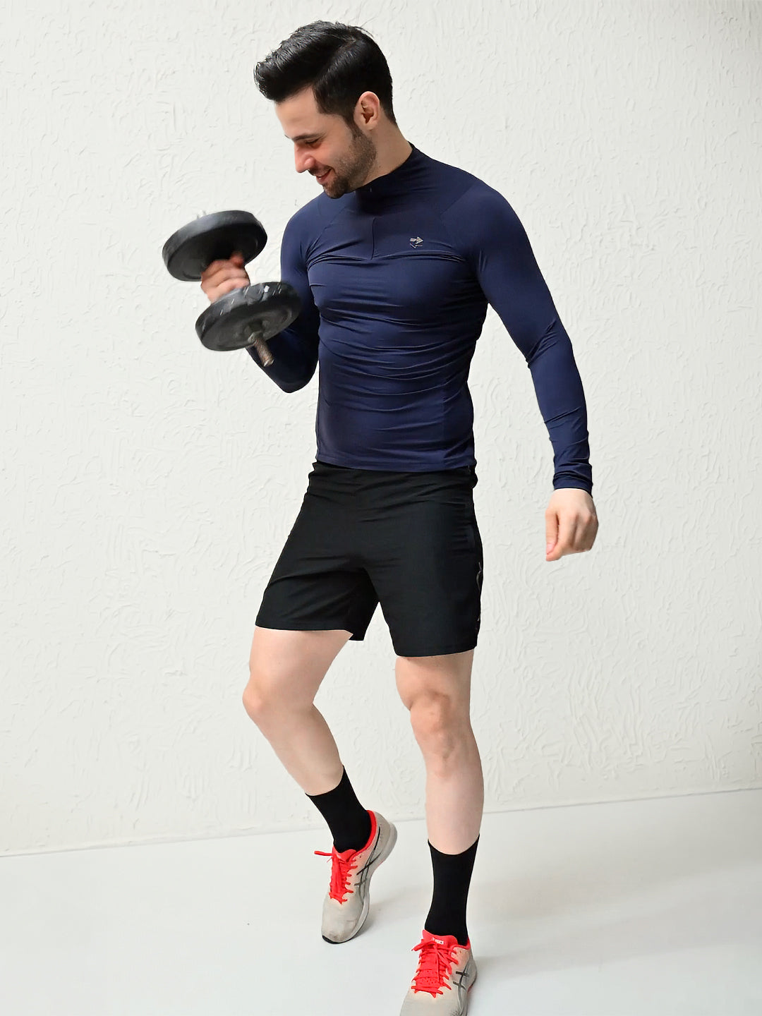 Navy Blue Flux Fit Zipper T-Shirt